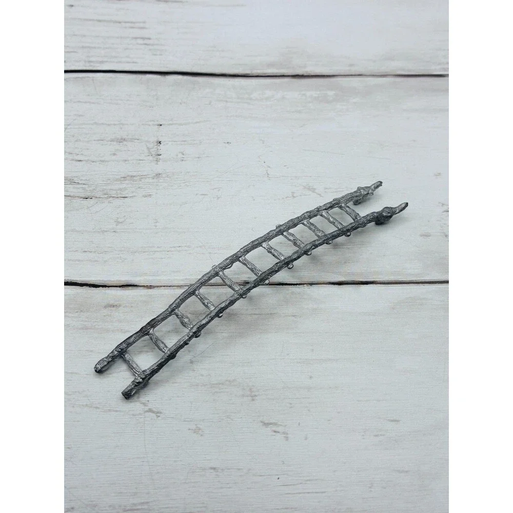 Vintage Metal Terrain Lot Stone Wall and Ladder Tabletop Wargaming Diorama 2-Pie